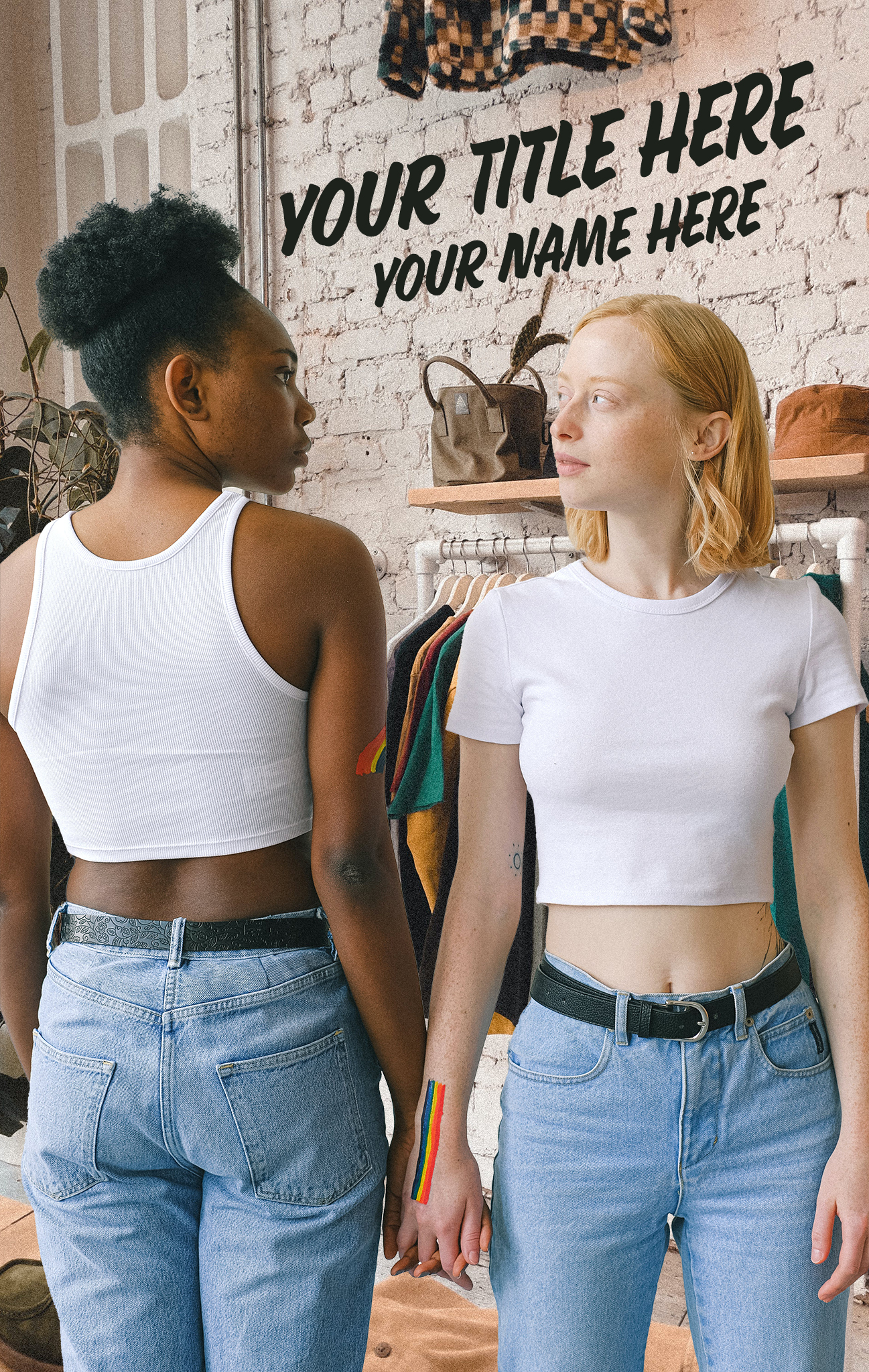 Book cover of two women in a clothing boutique